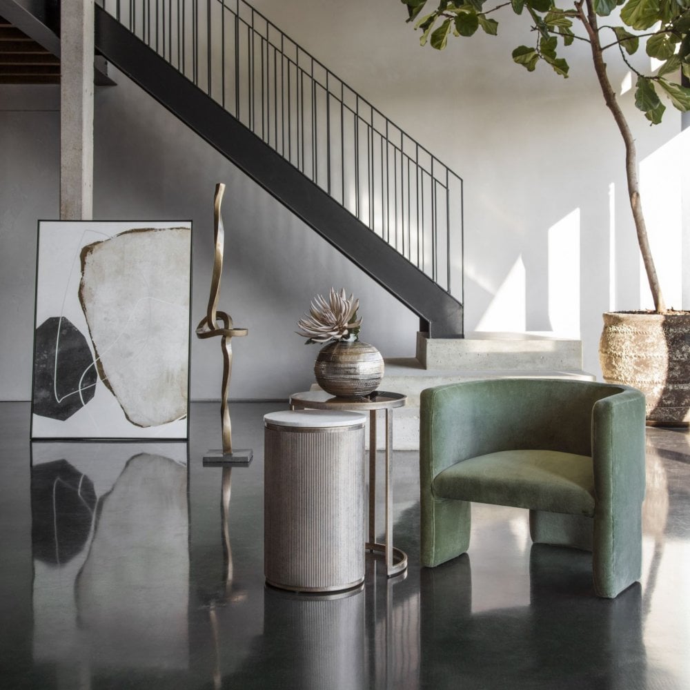 Charlie Textured Brass Aluminium Abstract Sculpture by Libra Interiors
