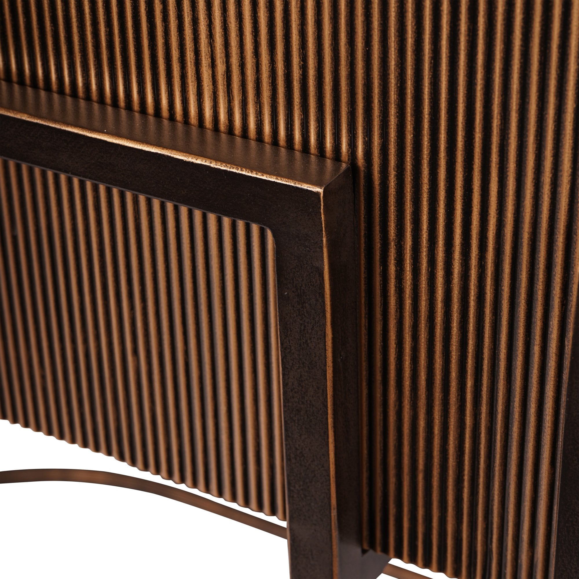 Hunter Corrugated Antique Gold Console Table by Libra Interiors