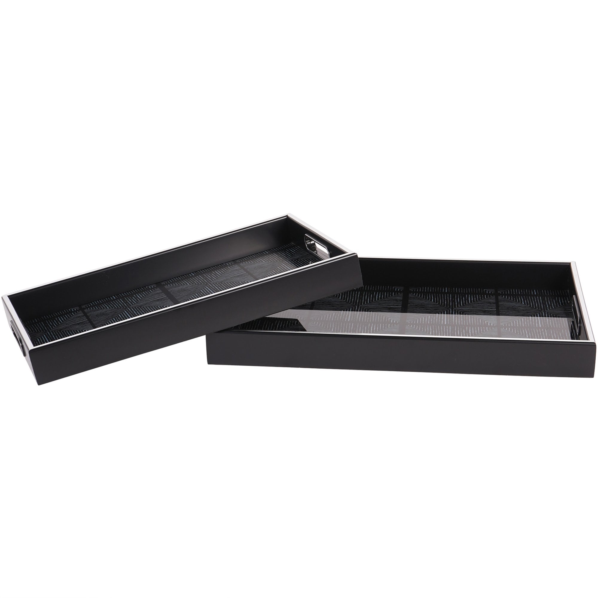 Squares Pattern Set of 2 Trays by Libra Interiors