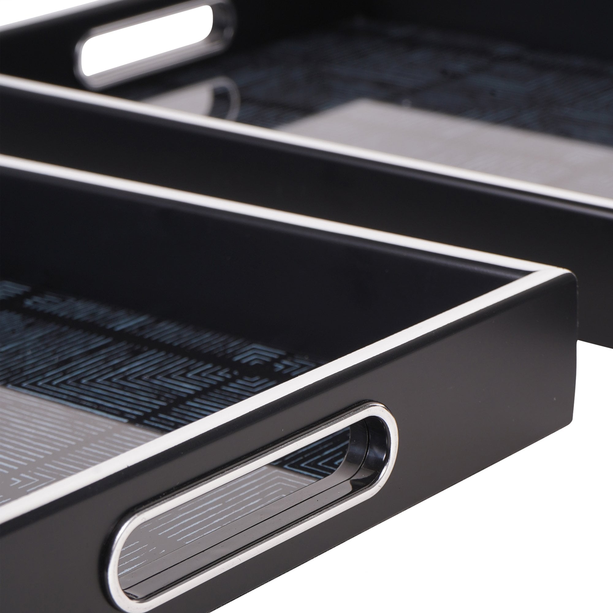Squares Pattern Set of 2 Trays by Libra Interiors