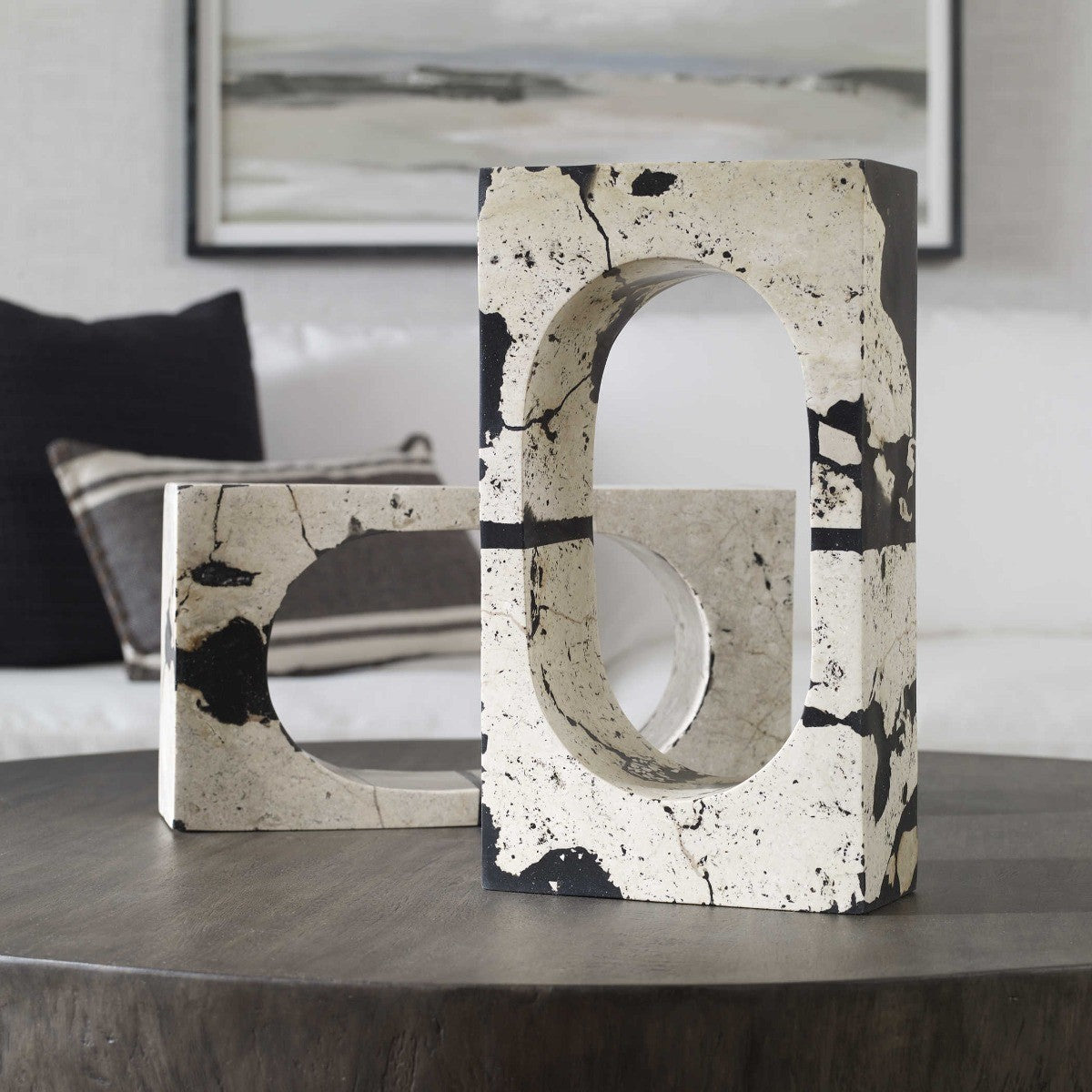 Nouveau White Coral Stone Indoor-Outdoor Sculpture by Uttermost