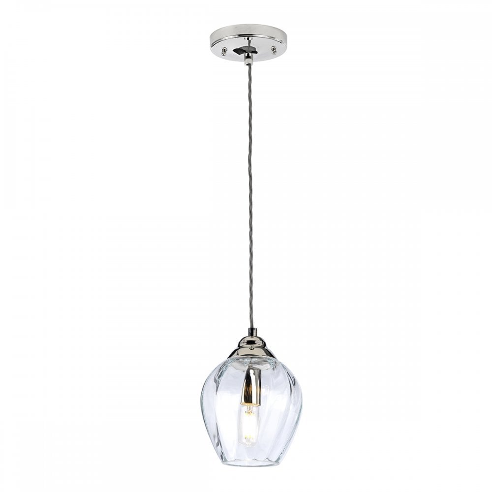 Tiber Polished Nickel Single Pendant Light by Quintiesse