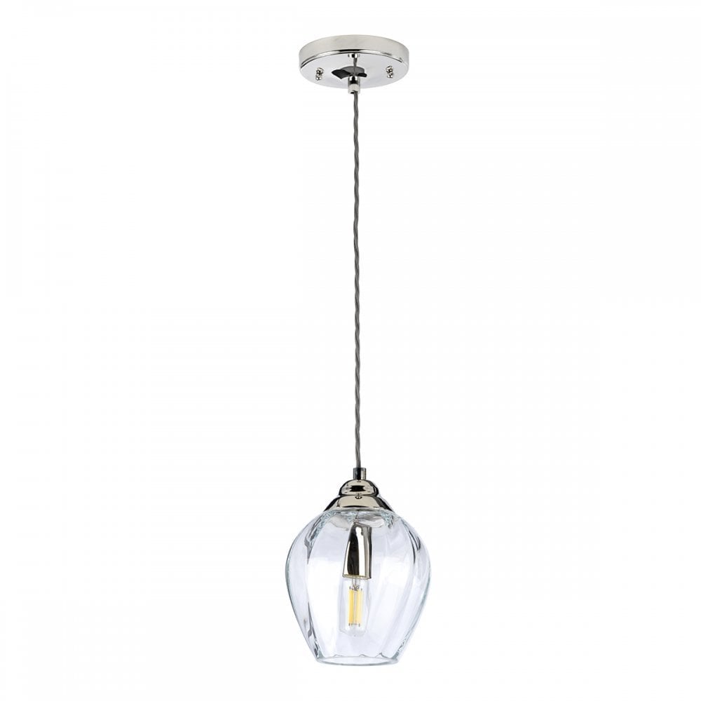 Tiber Polished Nickel Single Pendant Light by Quintiesse