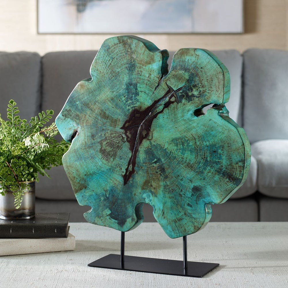 Bahati Mounted Wooden Sculpture in Blue by Uttermost