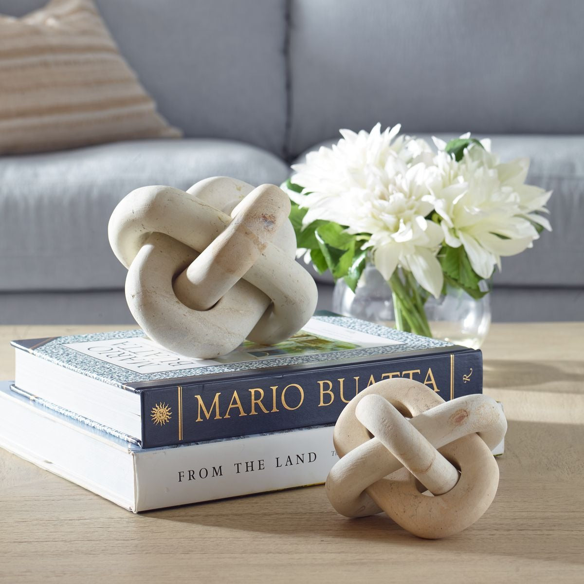 Limestone Link Indoor-Outdoor Sculptures - Set of 2 by Uttermost