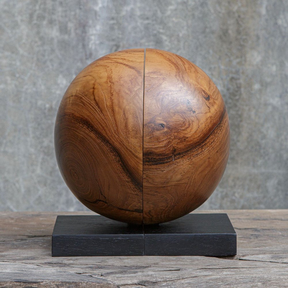 Teak and Noir Bookends Set of 2 by Uttermost