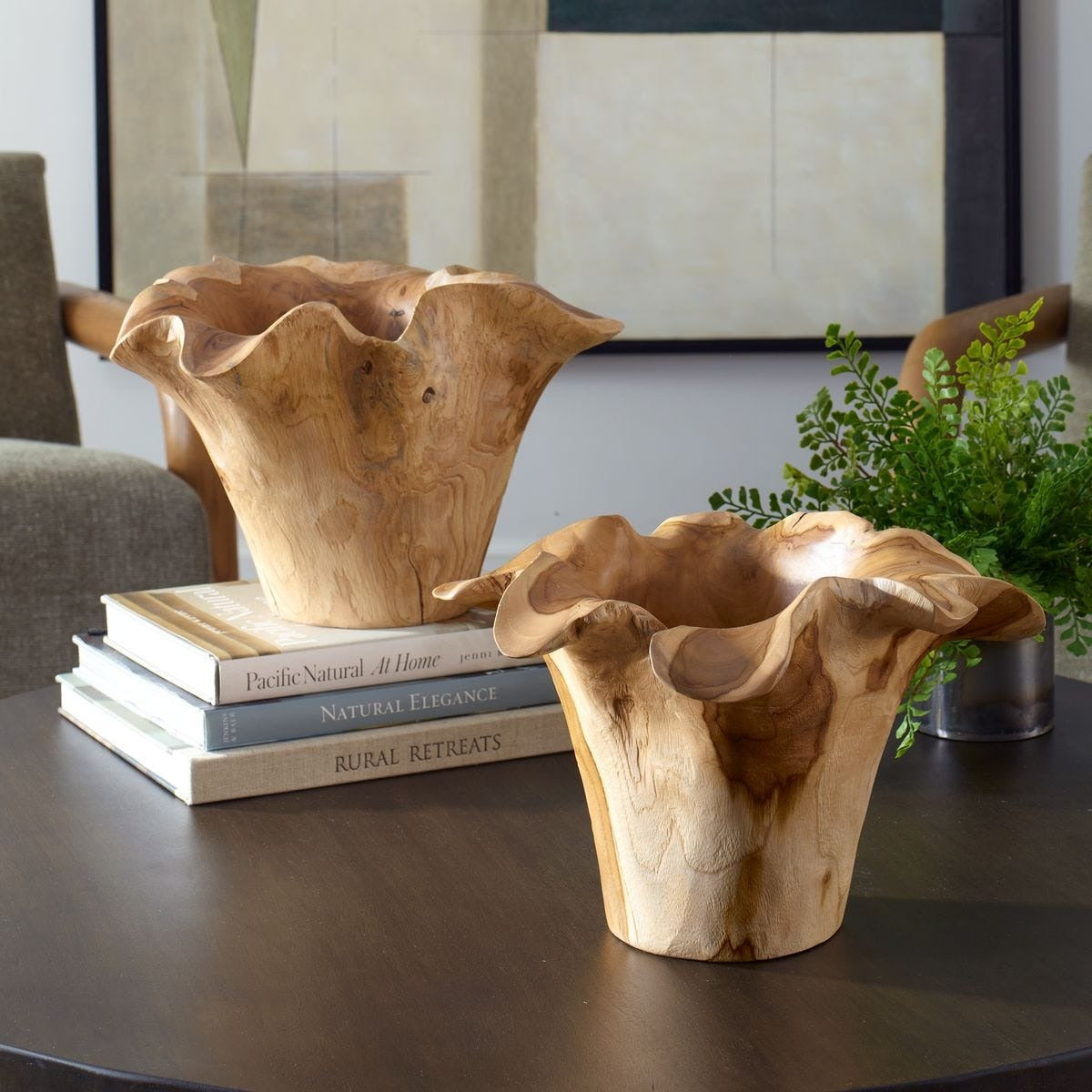 Teak Flow Natural Outdoor Bowl by Uttermost