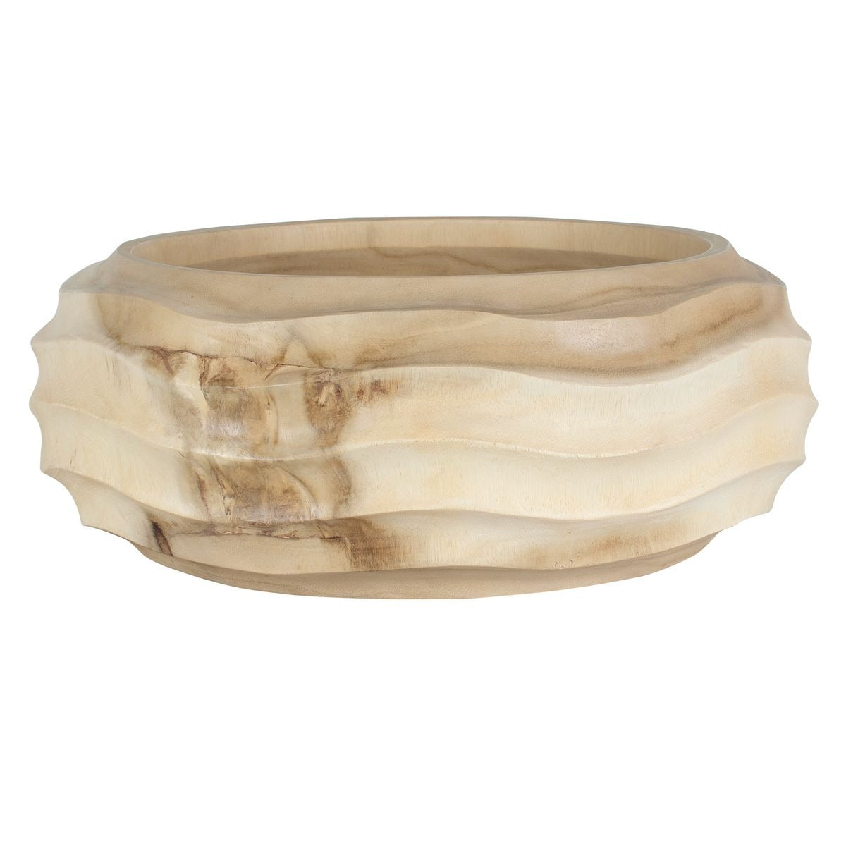 Waveform Bleached Wood Bowl by Uttermost