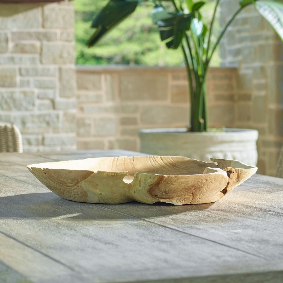Organic Embrace Outdoor Teak Bowl by Uttermost