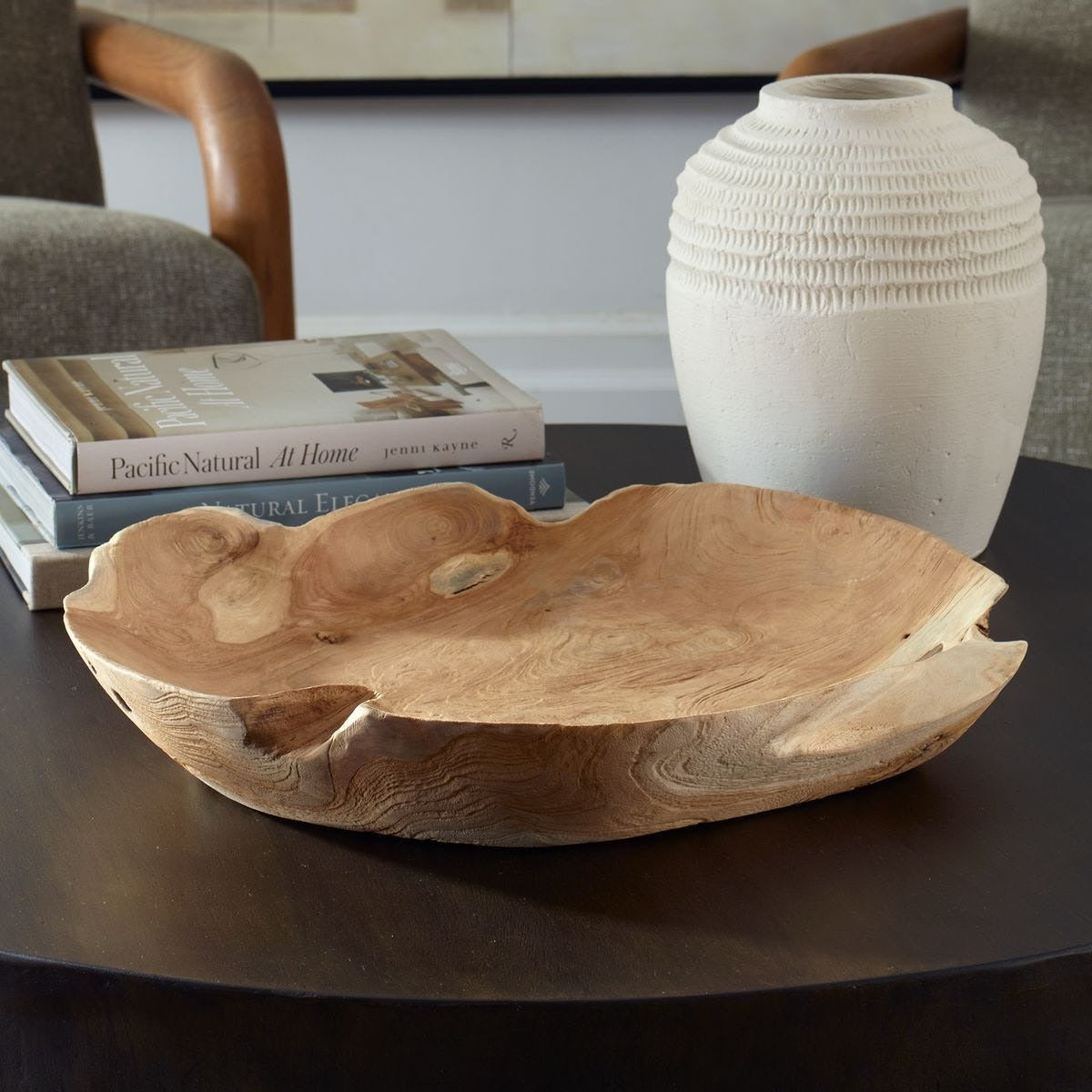 Organic Embrace Outdoor Teak Bowl by Uttermost