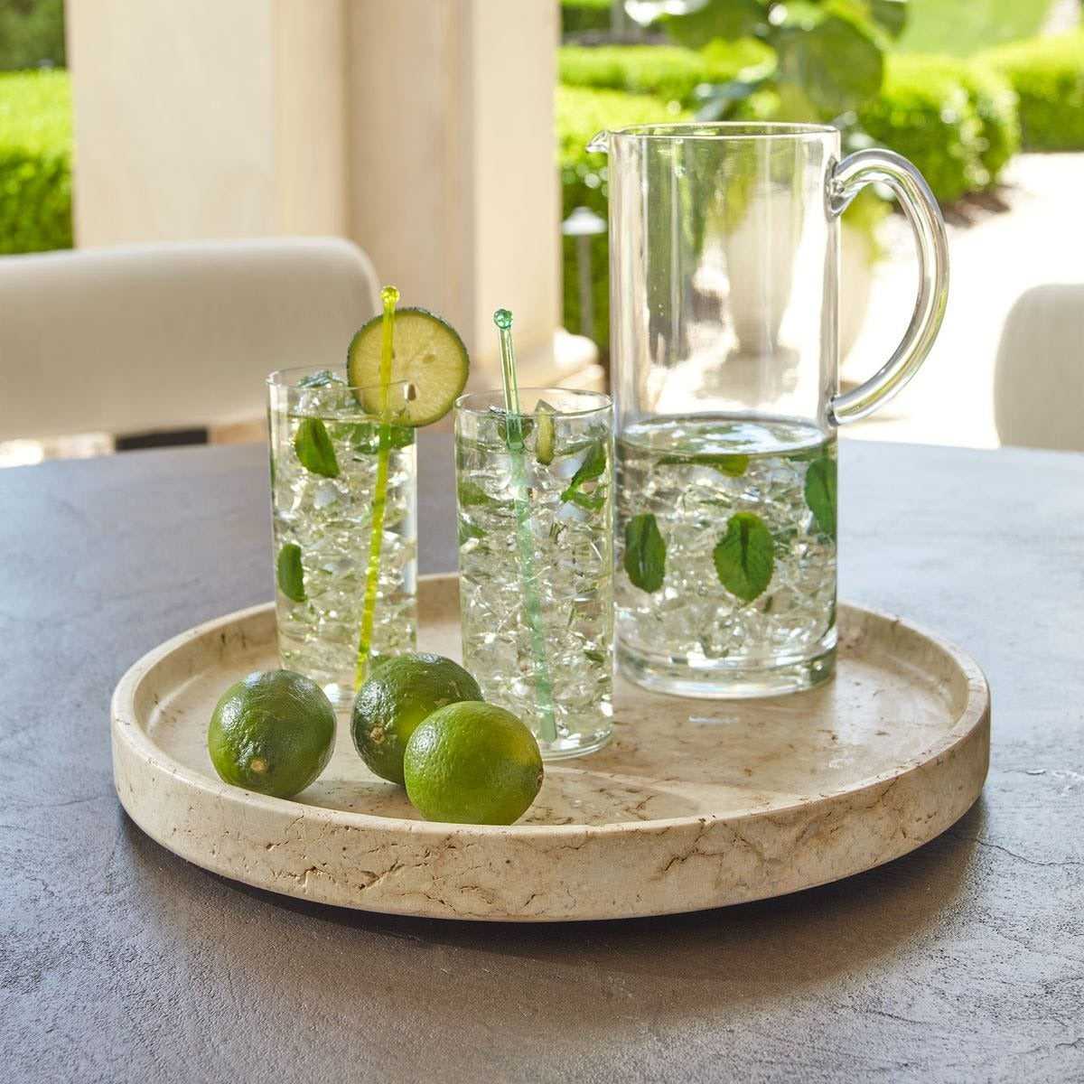 Travessa Outdoor Round Stone Tray by Uttermost