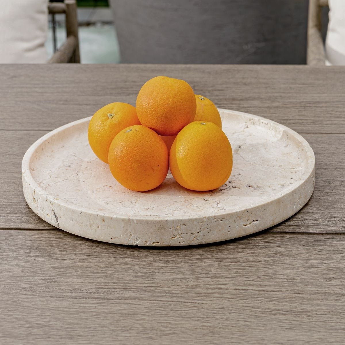 Travessa Outdoor Round Stone Tray by Uttermost