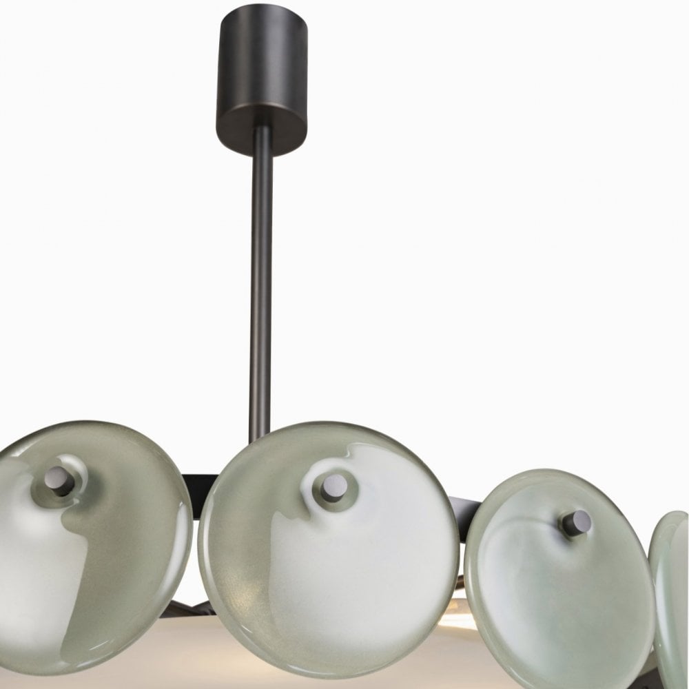 Sierra Single Pendant Ceiling Light Glass & Blackened Bronze by Heathfield & Co