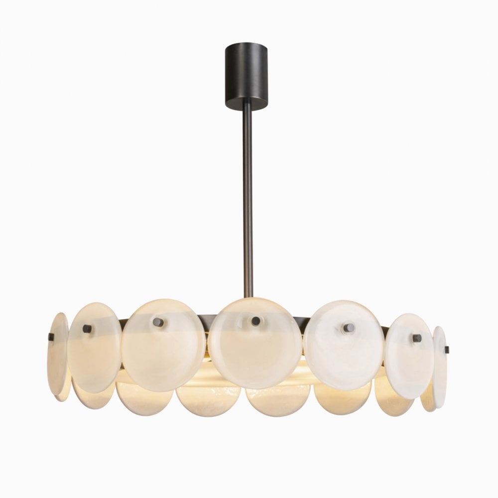 Sierra Single Pendant Ceiling Light Glass & Blackened Bronze by Heathfield & Co