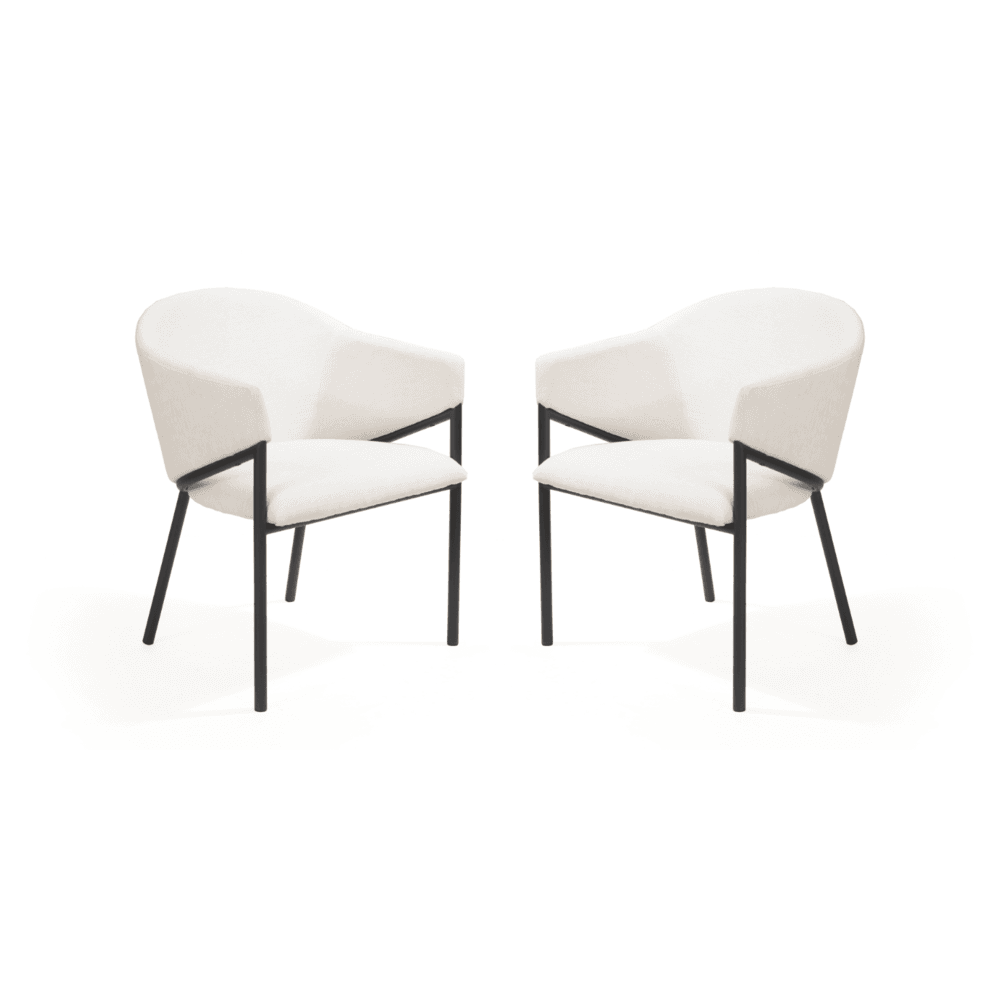 Aidan Polar Bouclé Set of 2 Armchairs by Tommy Franks
