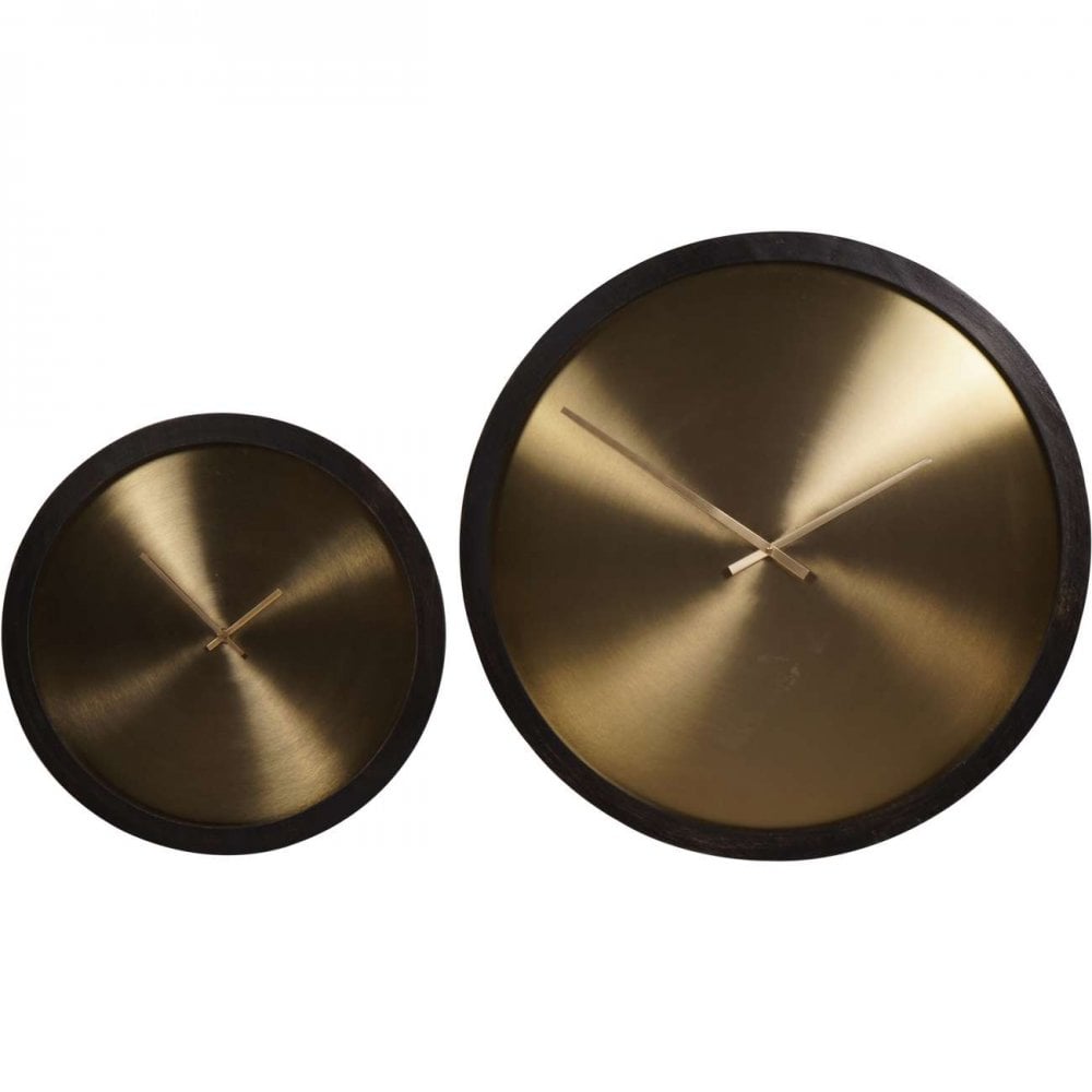 Iron Dial Wall Clock with Wooden Frame Large by Libra Interiors