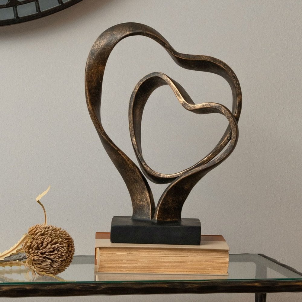 Double Heart Sculpture by Libra Interiors
