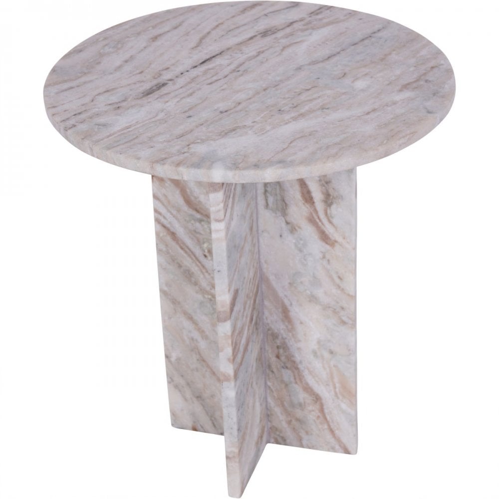 Cavallo Fantasy Brown Marble Side Table by Libra Interiors