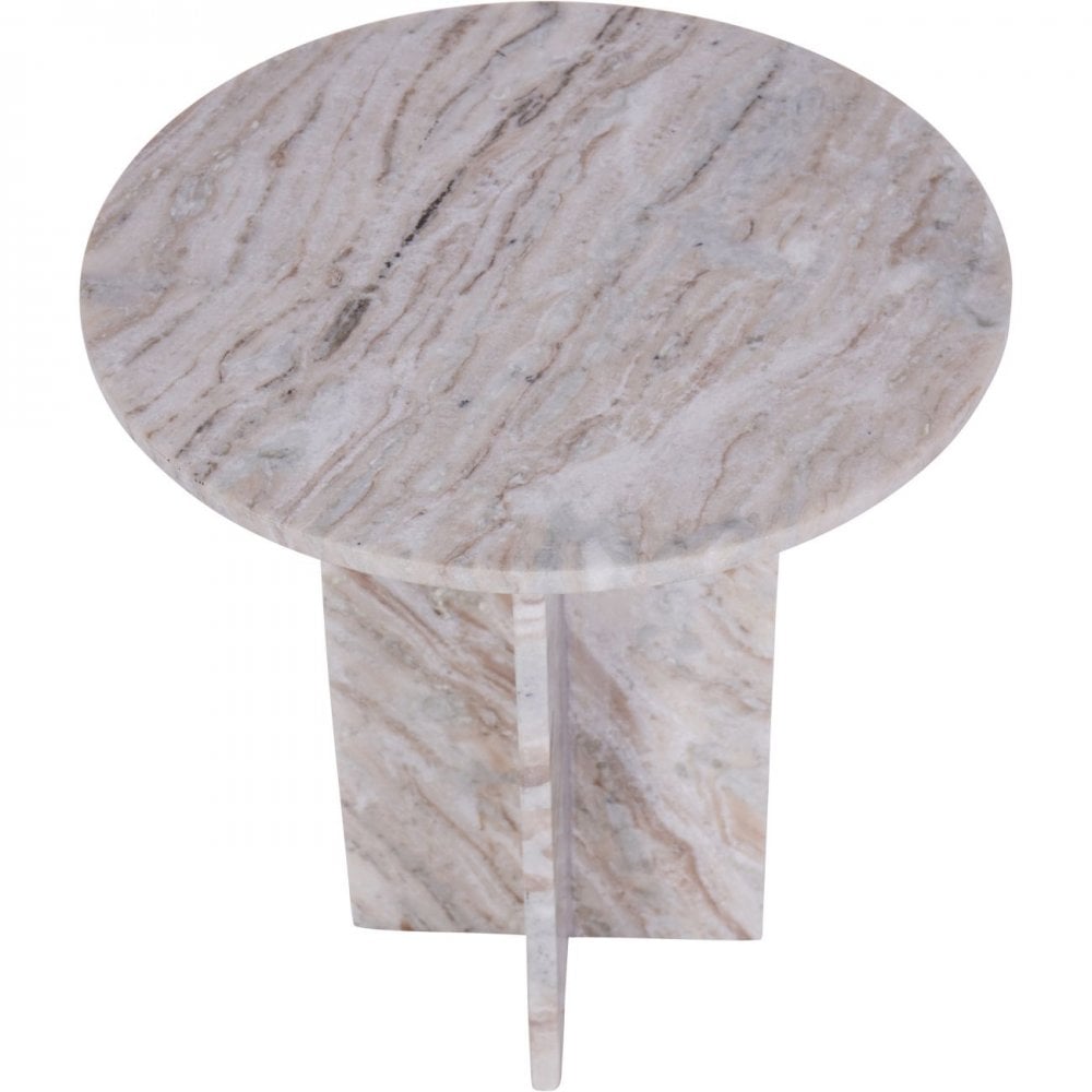 Cavallo Fantasy Brown Marble Side Table by Libra Interiors
