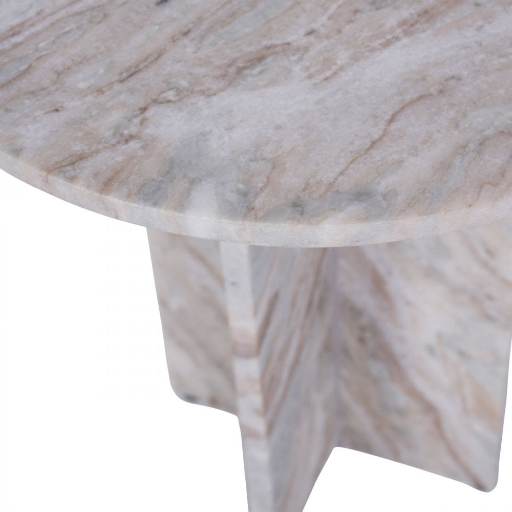 Cavallo Fantasy Brown Marble Side Table by Libra Interiors