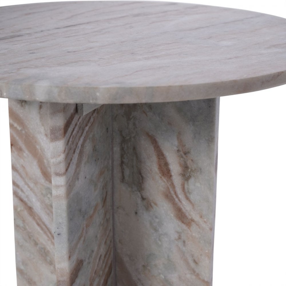 Cavallo Fantasy Brown Marble Side Table by Libra Interiors