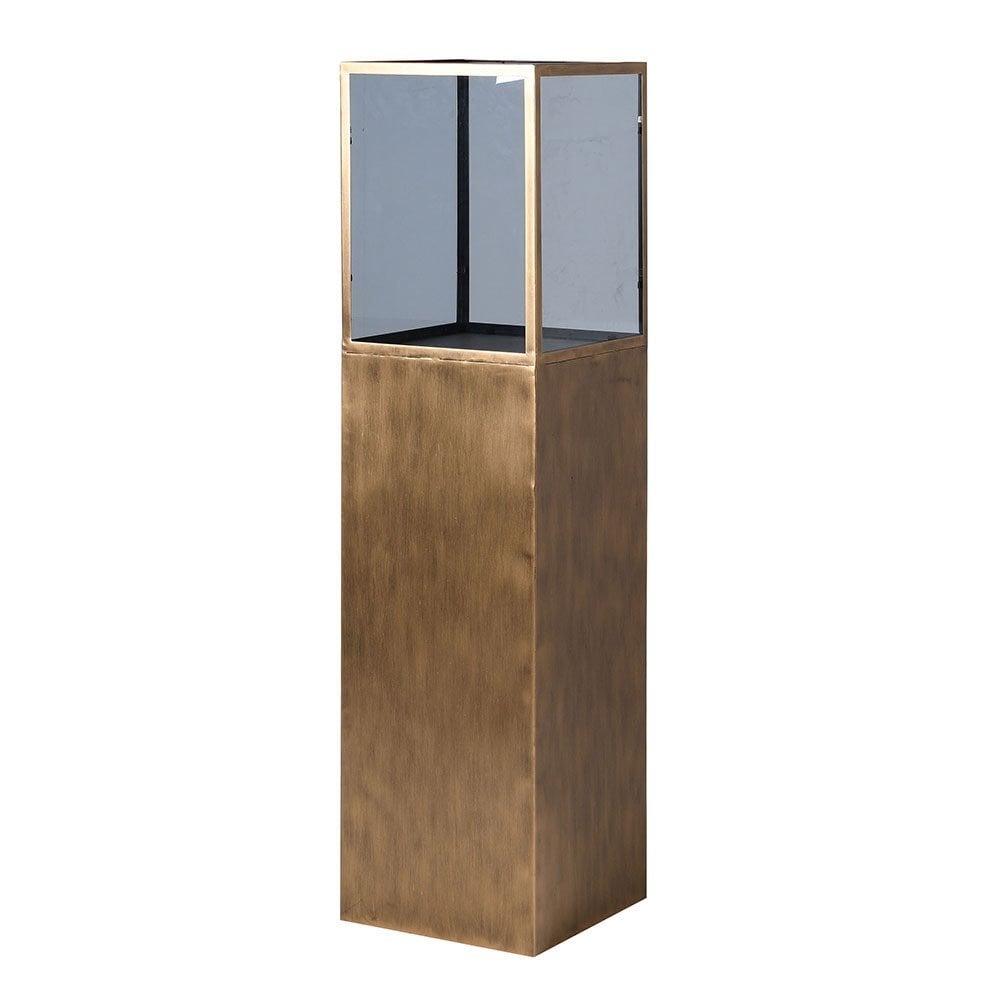 Extra Large Gold Metal Candle Holder On Plinth 1650mm - Limited Stock Available by Kensington