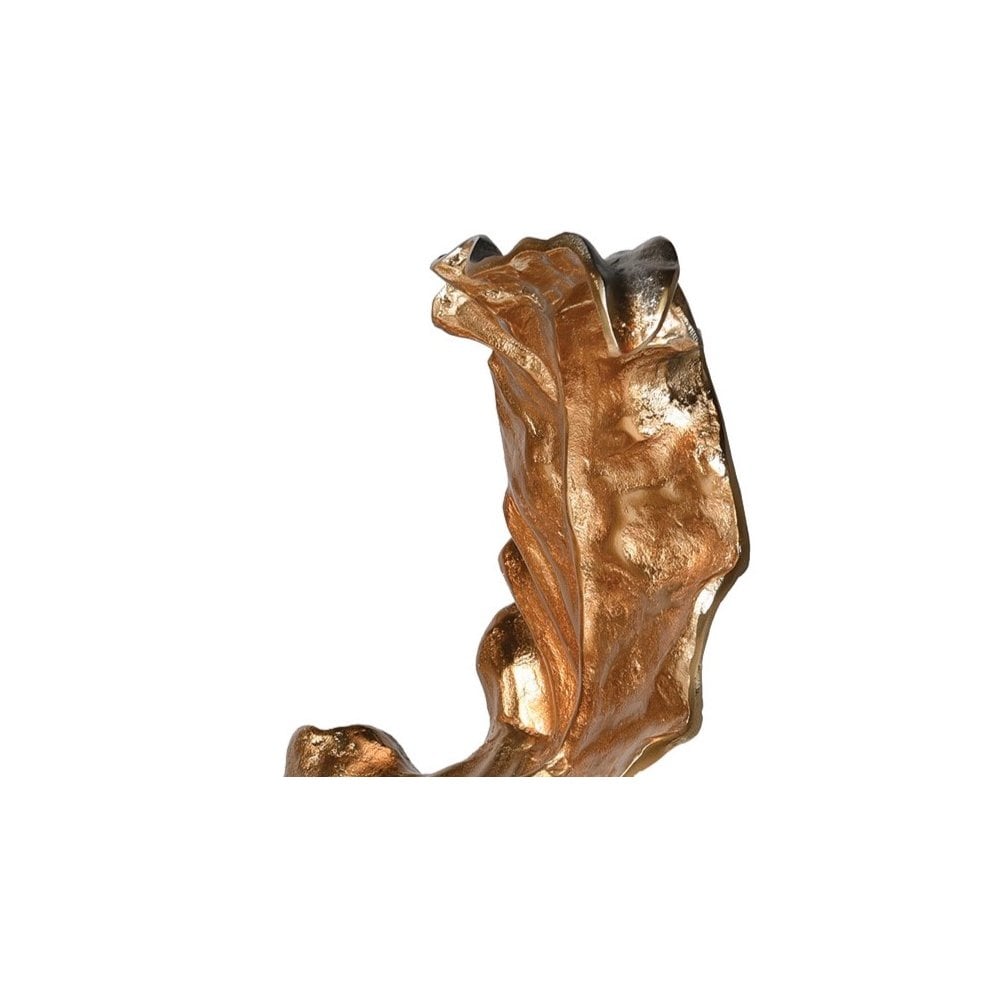 Gold Metal Curled Leaf Sculpture by Kensington