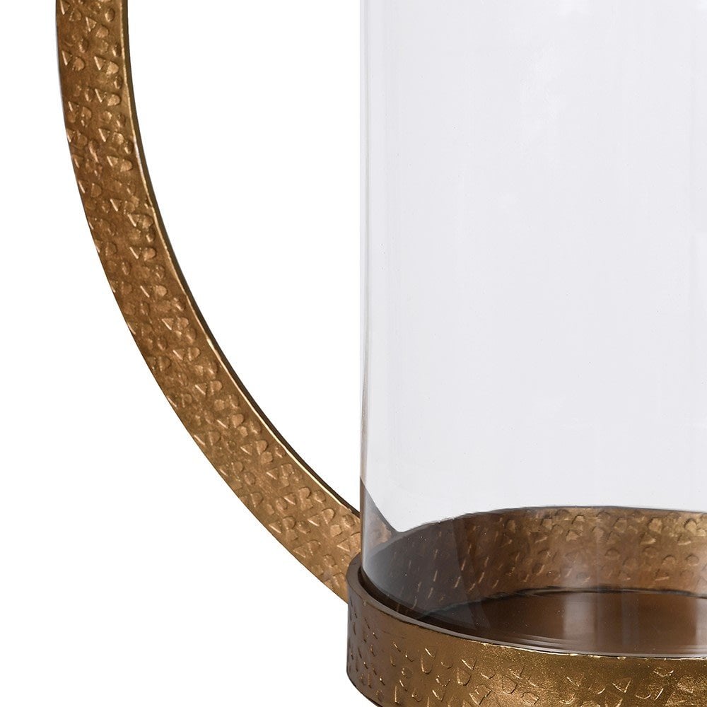 Hammered Brass Circle Hurricane by Kensington