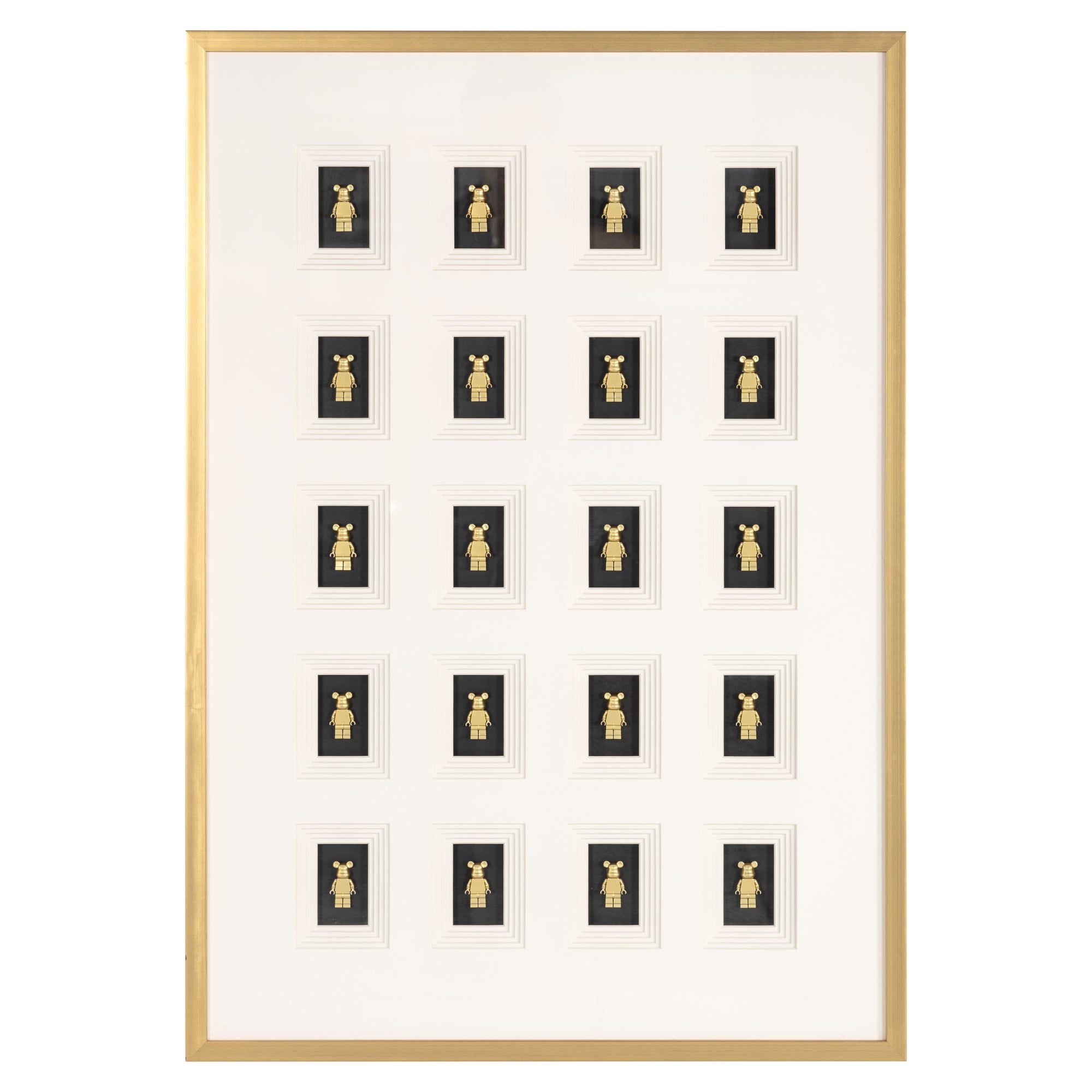 Block 3D Bear Black & Gold Wall Art by Richmond Interiors