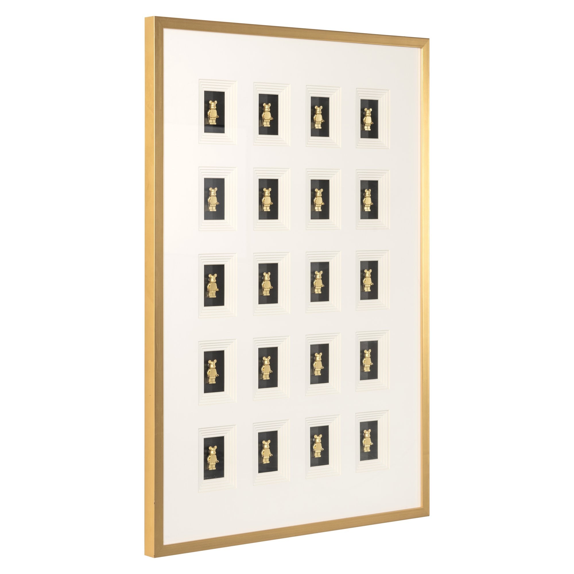 Block 3D Bear Black & Gold Wall Art by Richmond Interiors