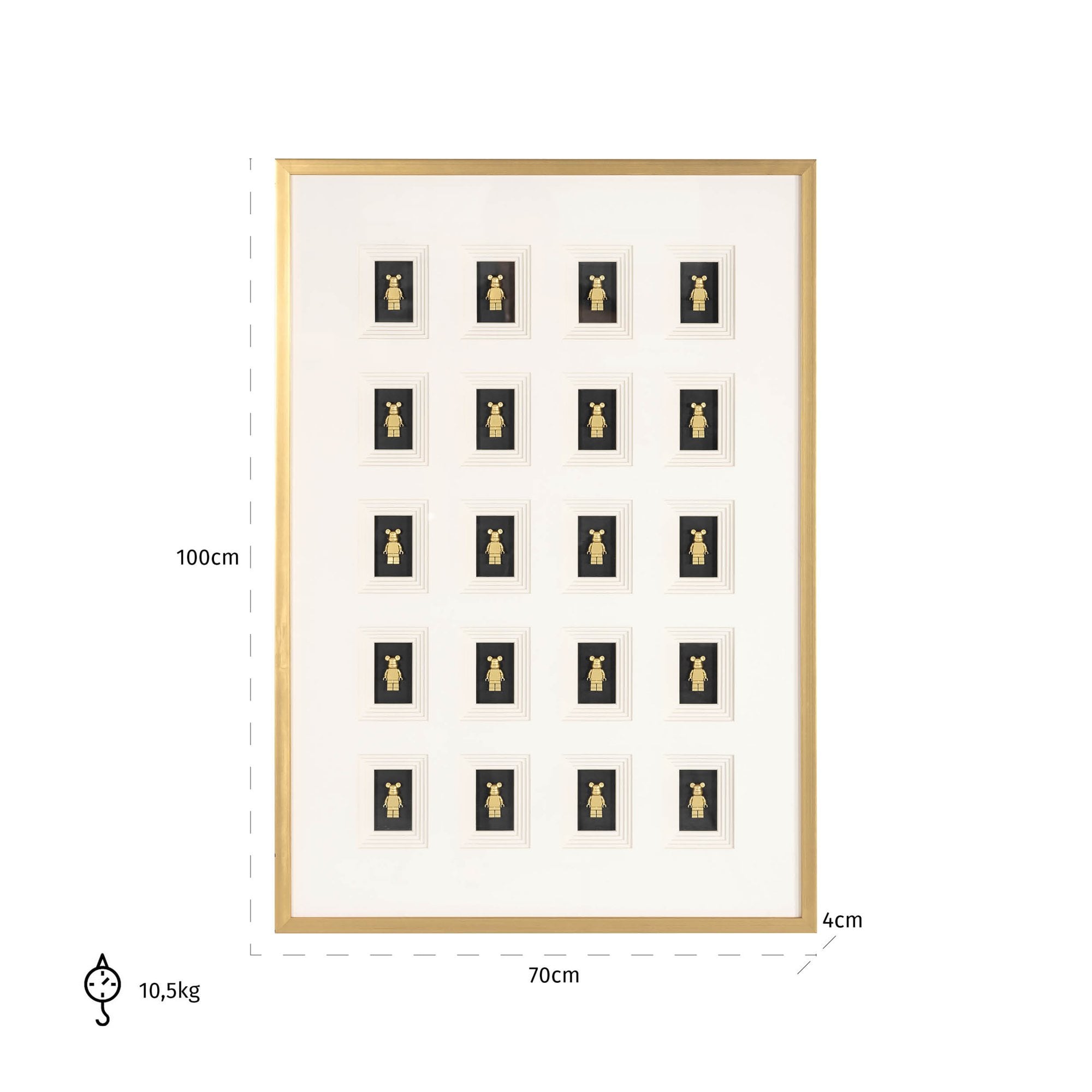 Block 3D Bear Black & Gold Wall Art by Richmond Interiors