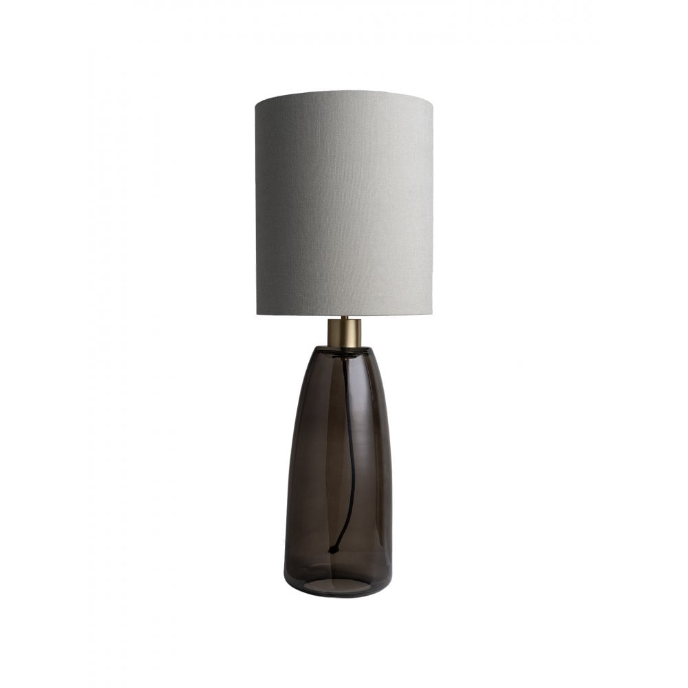 Noma Brass & Brown Smoke Glass Table Lamp by Heathfield & Co