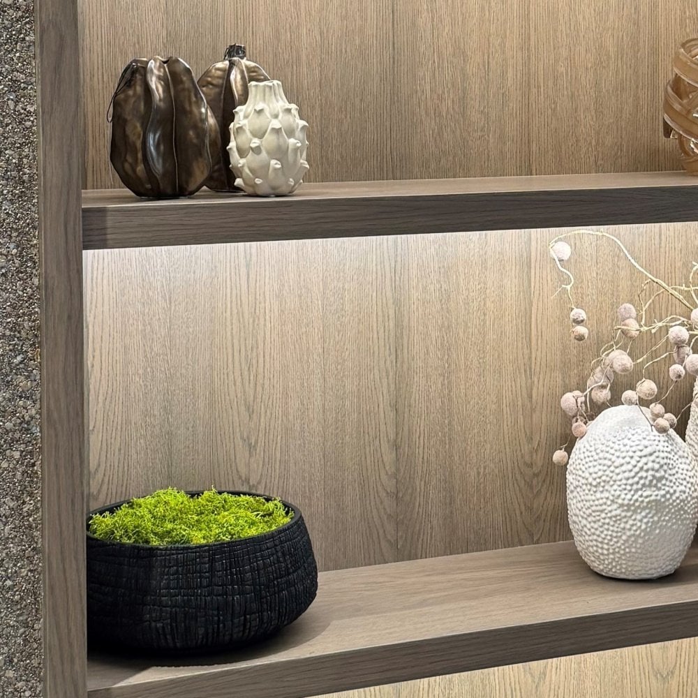Small Low Black Yakisugi Textured Pot by Kensington