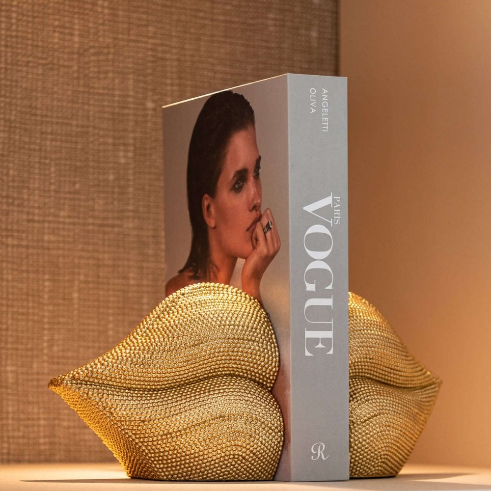 Kiss Gold Lips Bookstands by Richmond Interiors