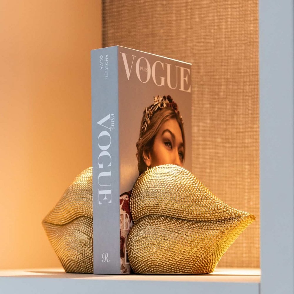 Kiss Gold Lips Bookstands by Richmond Interiors
