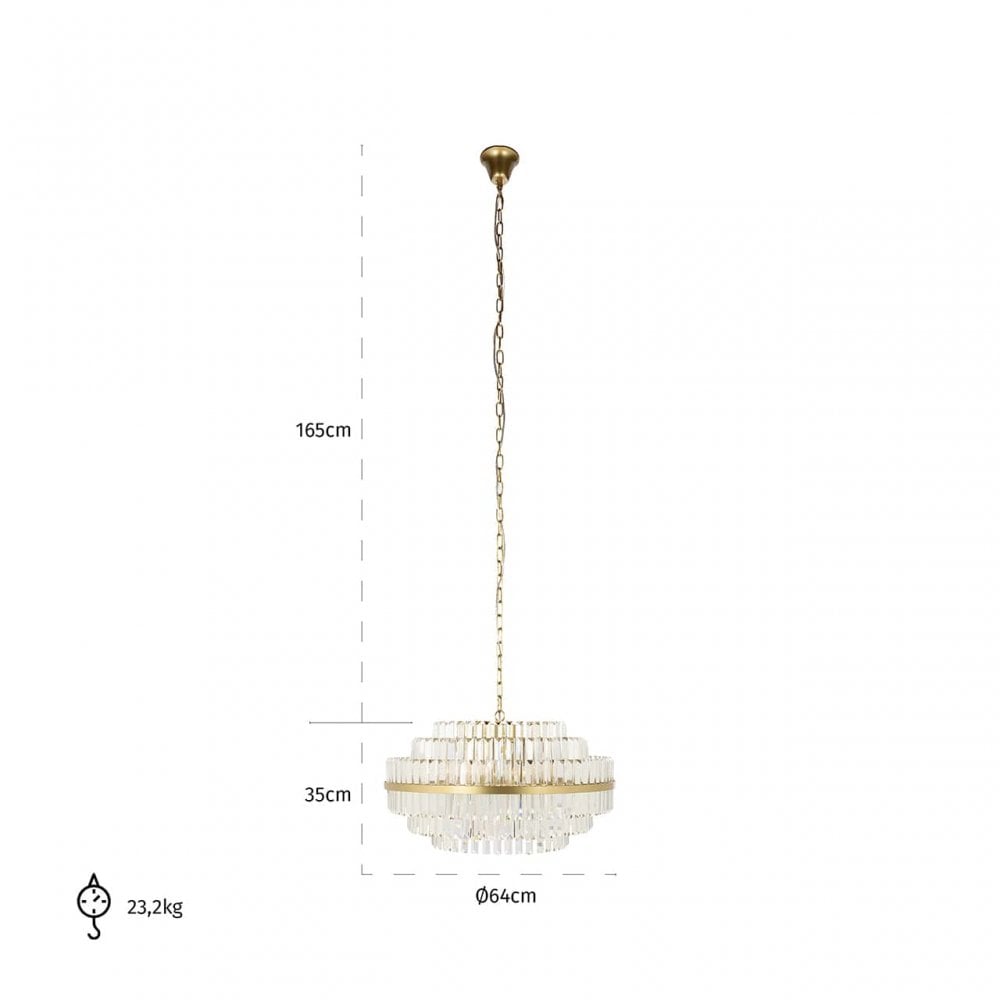 Desire Brushed Gold Chandelier - Medium by Richmond Interiors