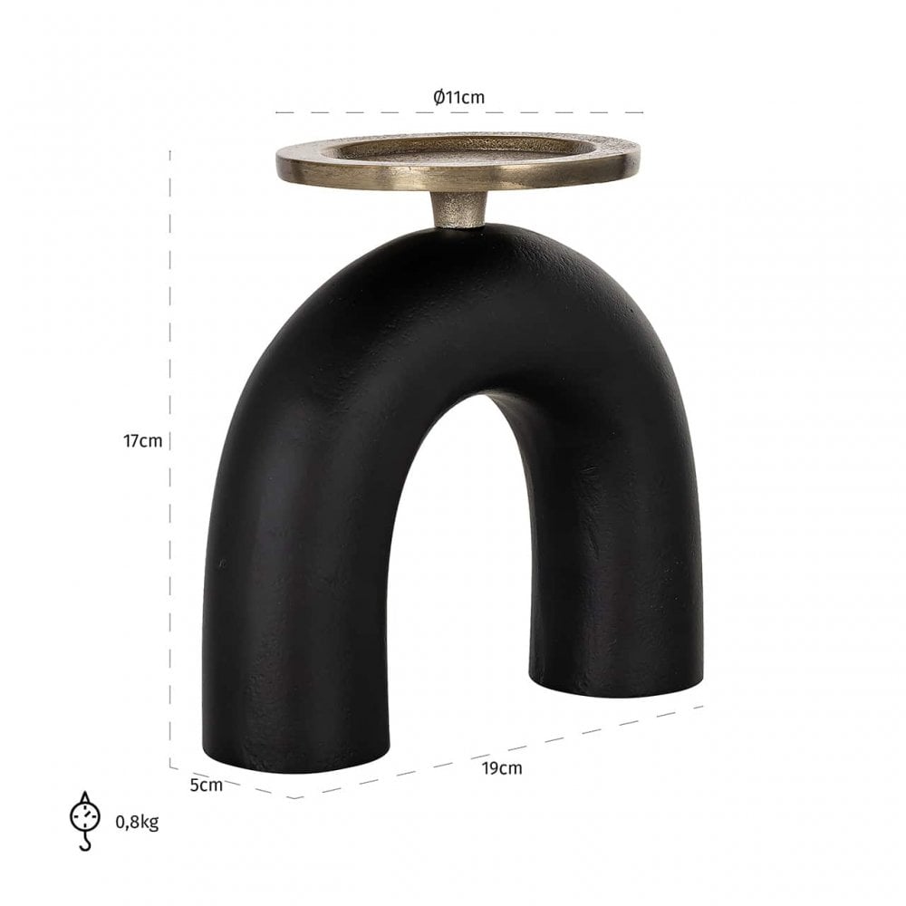 Livi Small Black Hold Candle Holder by Richmond Interiors