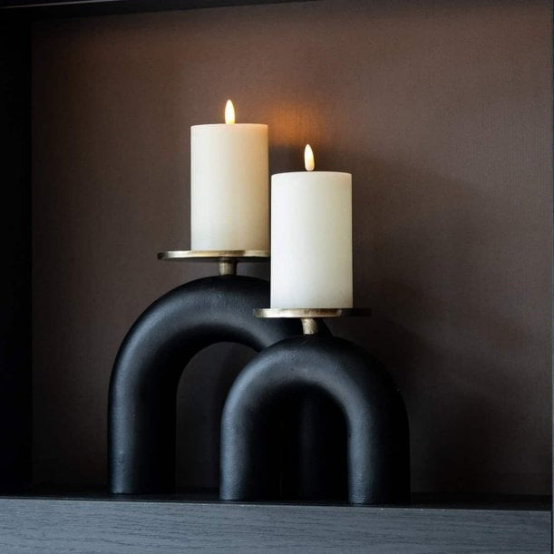 Livi Small Black Hold Candle Holder by Richmond Interiors