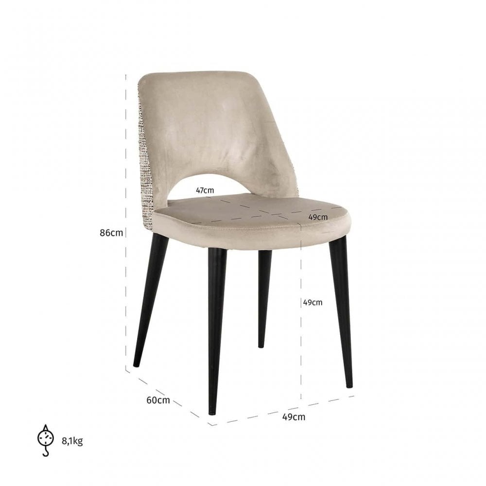 Tabitha Trendy Natural Quartz Khaki Dining Chair Set of 2 by Richmond Interiors