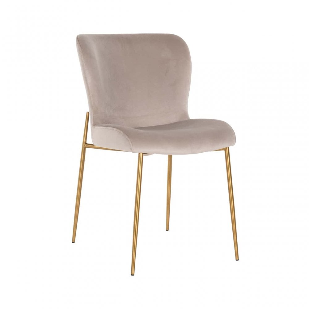 Odessa Khaki Velvet Brushed Gold Chair Set of 2 by Richmond Interiors