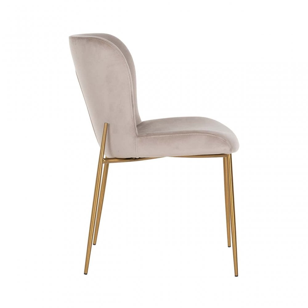 Odessa Khaki Velvet Brushed Gold Chair Set of 2 by Richmond Interiors