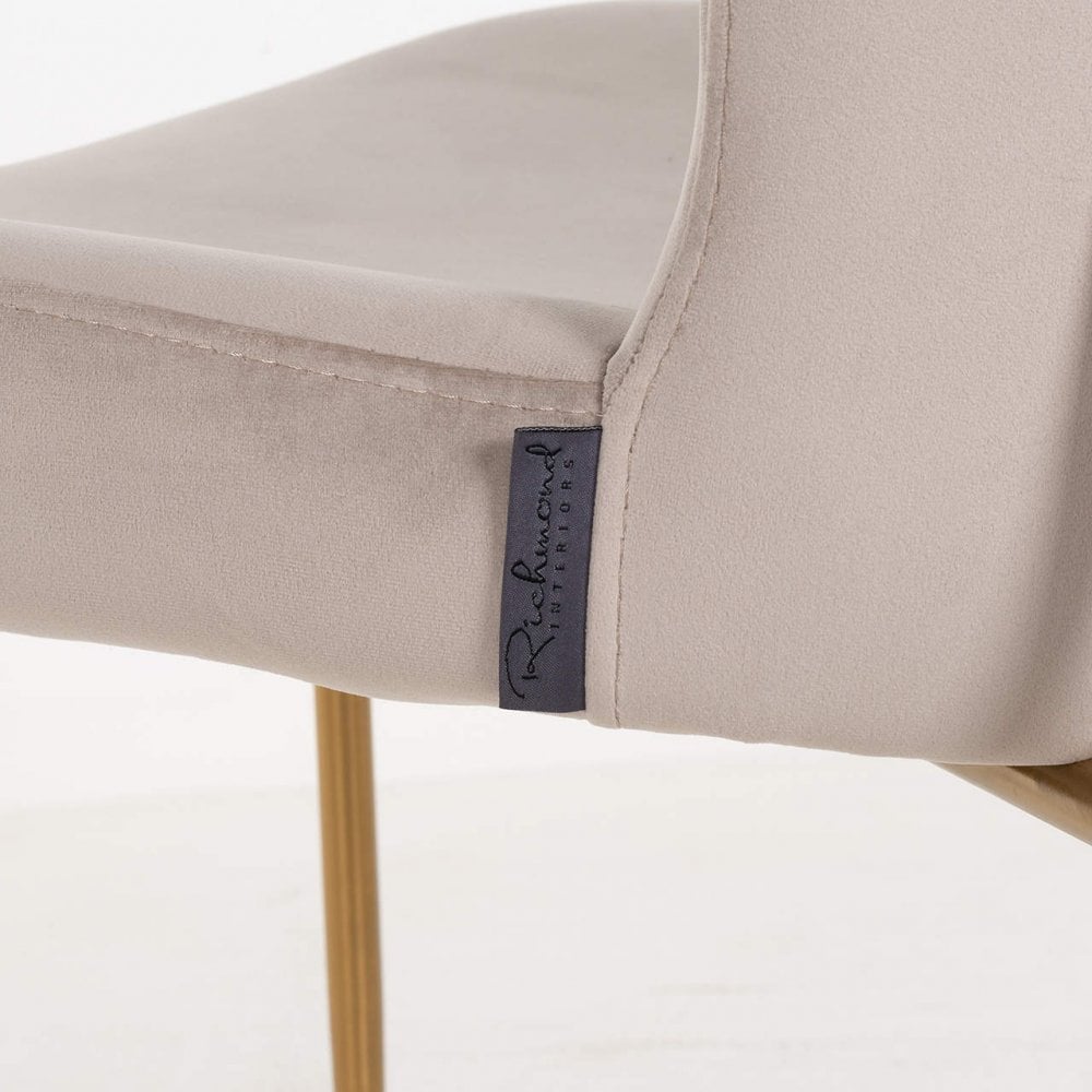 Odessa Khaki Velvet Brushed Gold Chair Set of 2 by Richmond Interiors