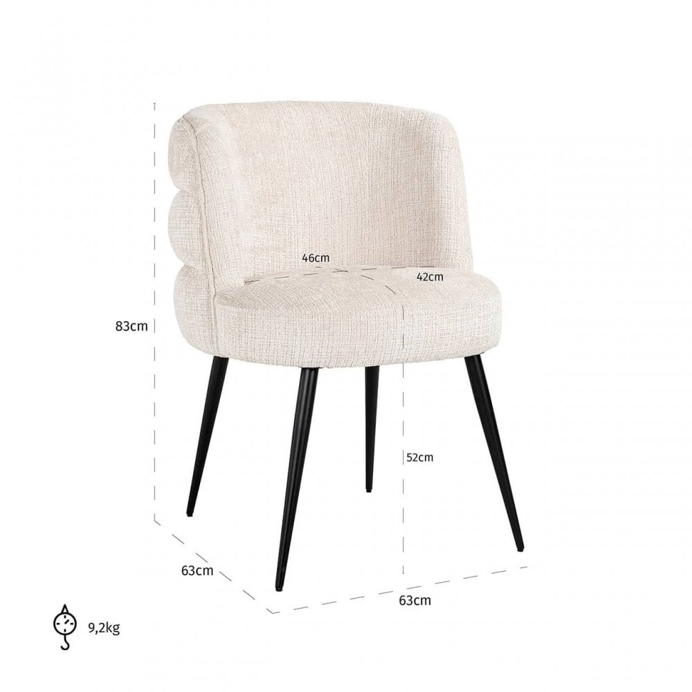 Stella Beige Chenille Dining Chair by Richmond Interiors