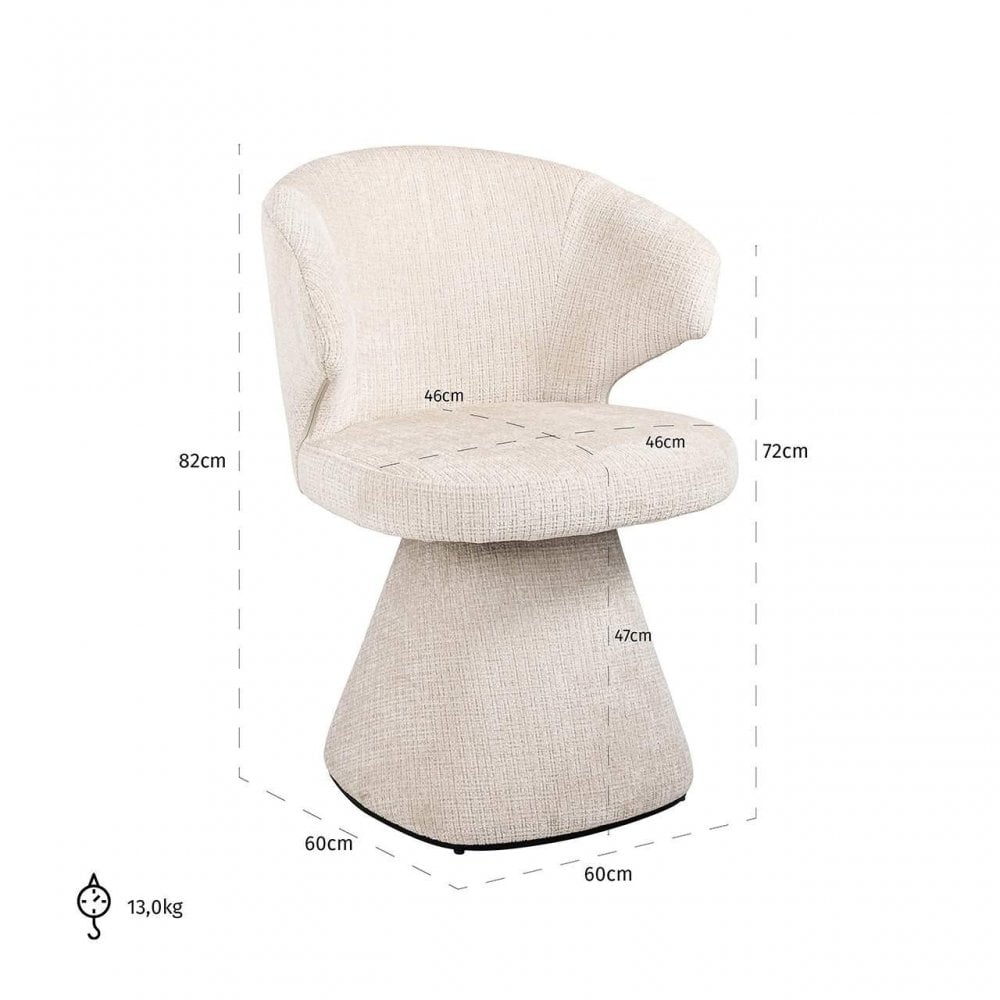 Gatsbi Beige Chenille Dining Chair by Richmond Interiors