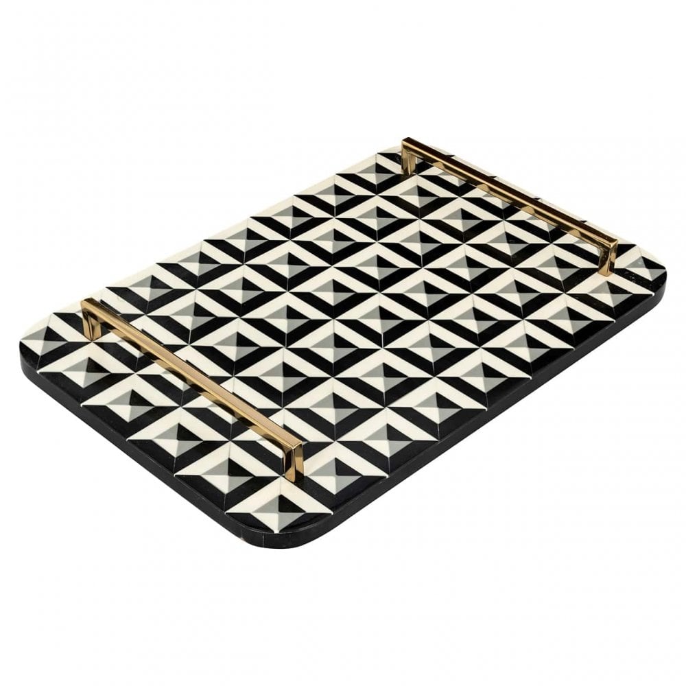 Birte Black & White Tray by Richmond Interiors
