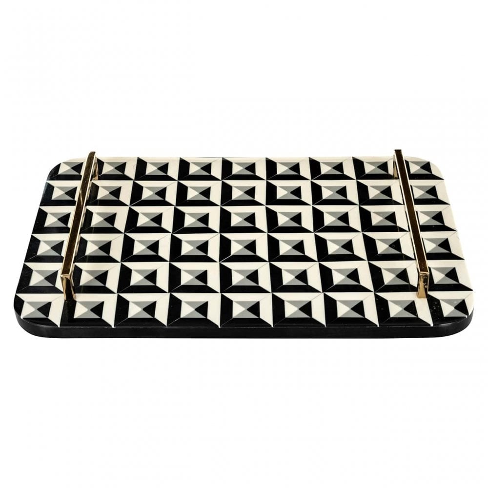 Birte Black & White Tray by Richmond Interiors