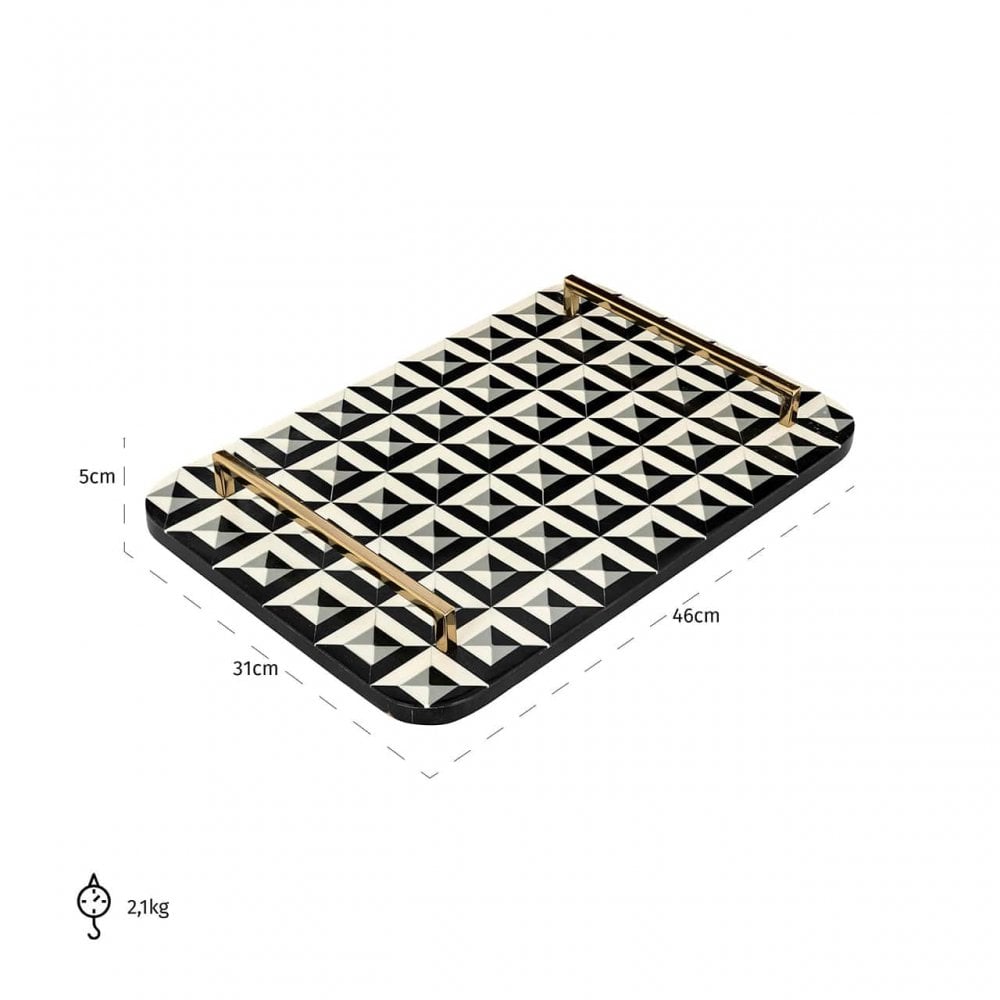 Birte Black & White Tray by Richmond Interiors