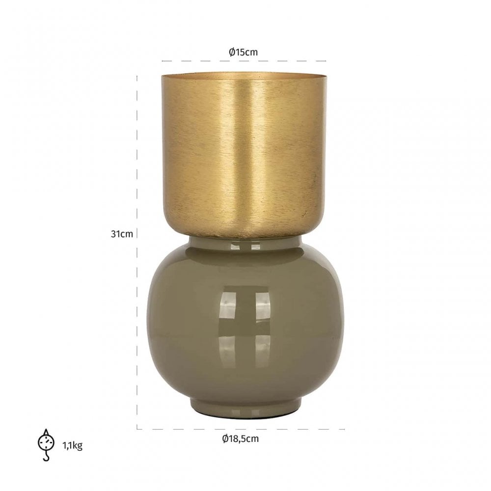 Clover Brushed Gold Vase by Richmond Interiors