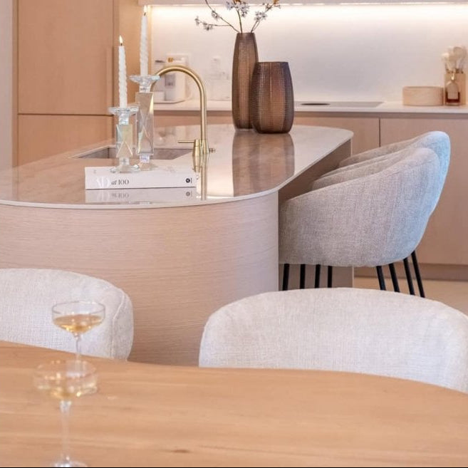 Fictus Faux Travertine Beige Dining Table - 240cm by Richmond Interiors