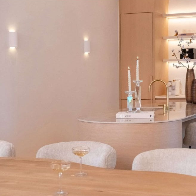 Fictus Faux Travertine Beige Dining Table - 240cm by Richmond Interiors